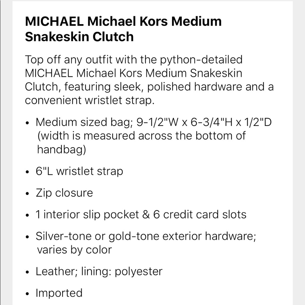 Michael Kors Snakeskin Clutch - Picture 8 of 8